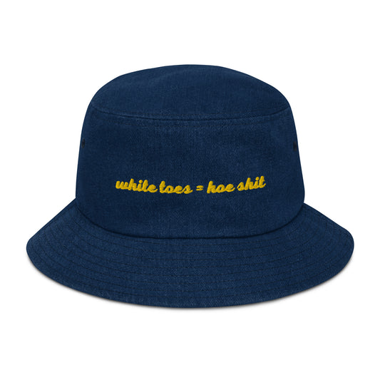 Denim " White Toes" bucket hat